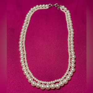 Handmade 2 layer White Pearl Neckace